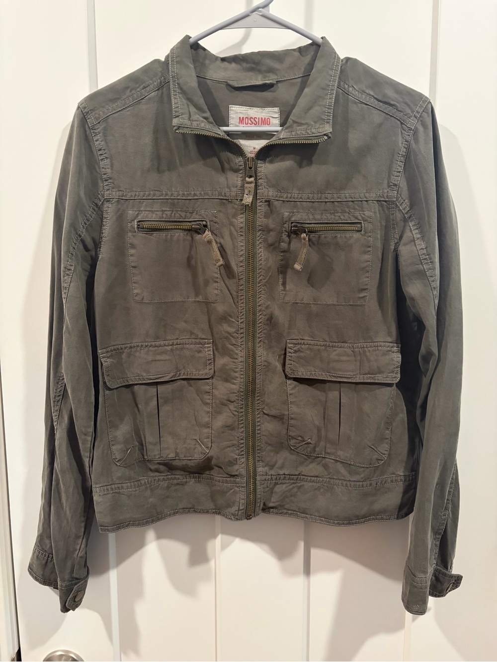 Mossimo Supply Co. faded olive utility zip jacket